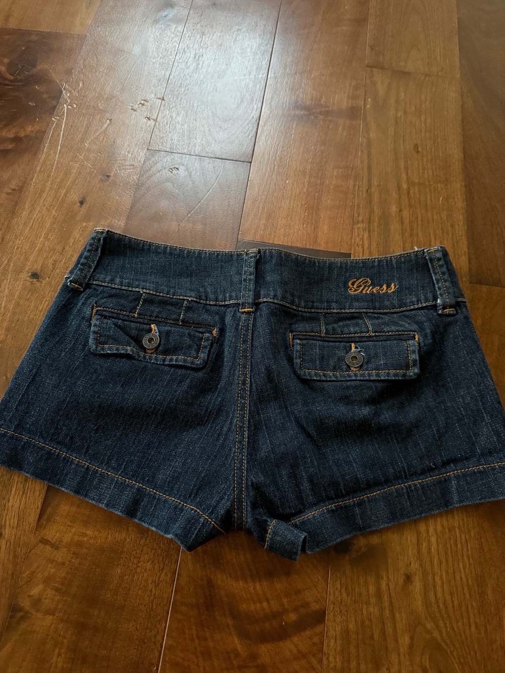 Vintage GUESS Jeans Y2K Low Rise Double Button Denim Jean Shorts - Picture 6 of 9